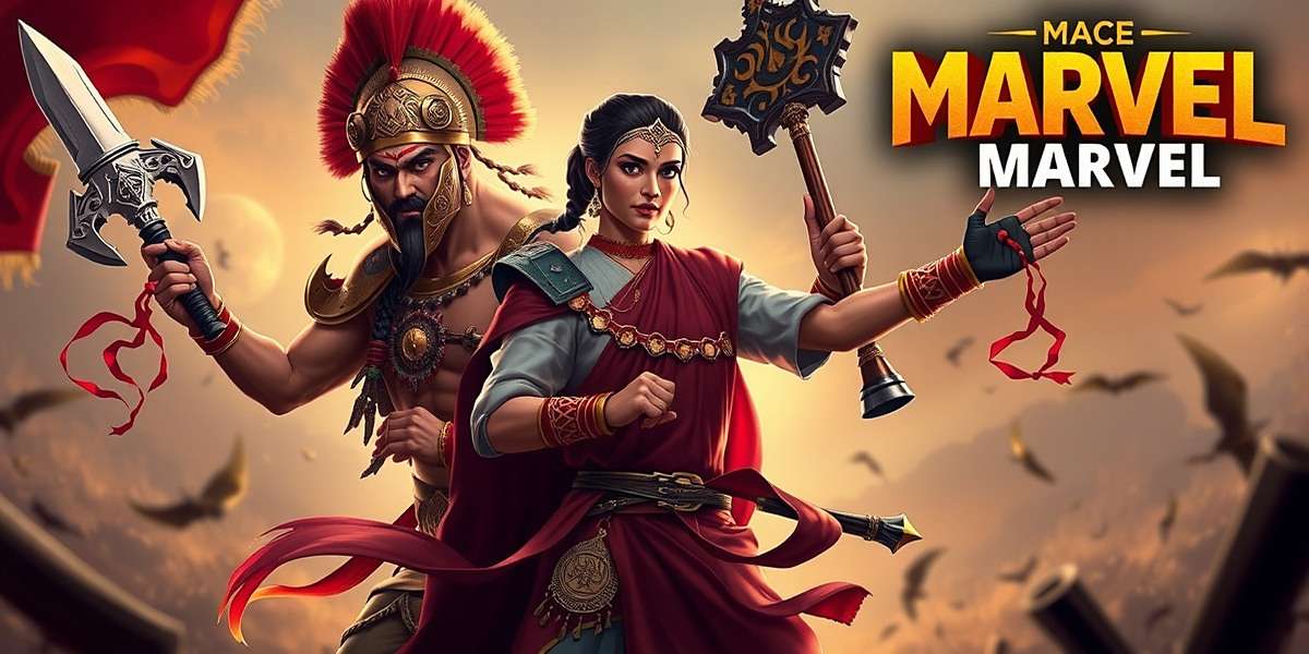Mace Maratha Marvel Official Cover Art Mace Maratha Marvel game cover showing Maratha warriors in traditional attire with weapons