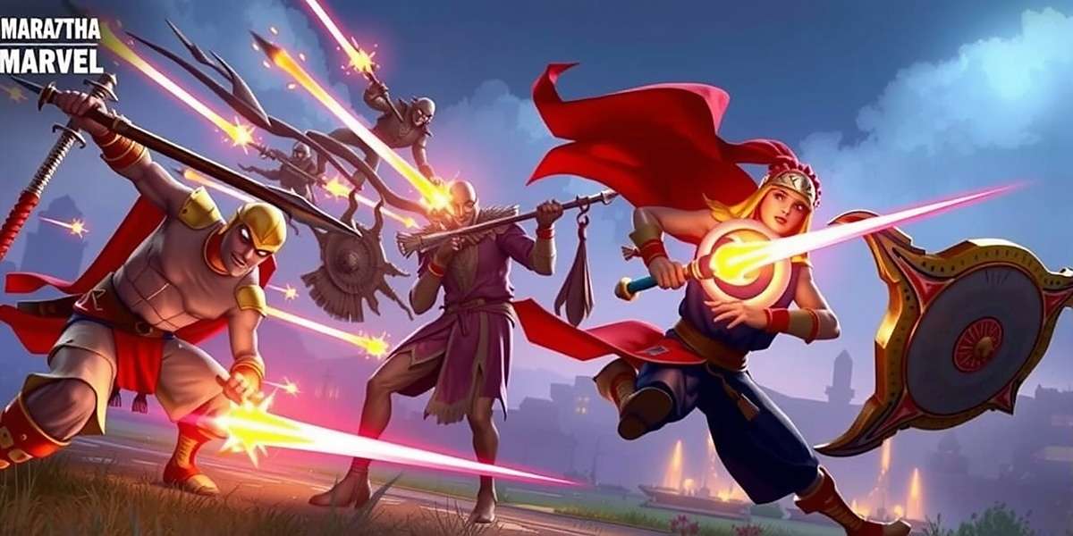 Mace Maratha Marvel Battle Gameplay Mace Maratha Marvel gameplay screenshot showing a battle scene with Maratha warriors fighting against enemies